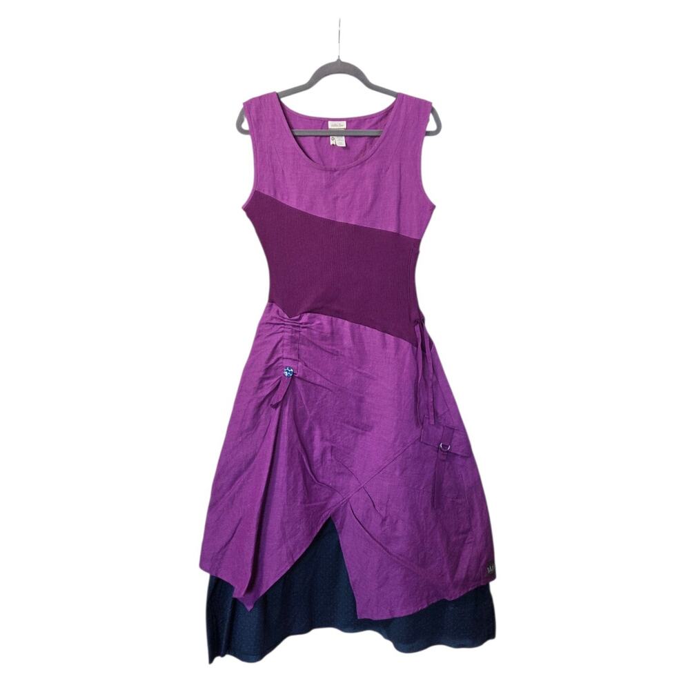 Matilda Jane Ekaterina Orchid Purple Linen Blend Lagenlook Dress, Women's Medium